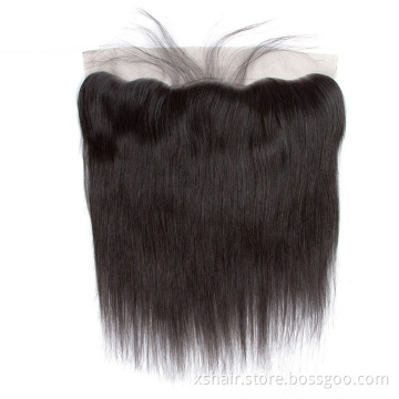 Straight virgin hair for women 13x4 frontal lace closure Transparent Swiss Lace Frontal,Super Thin HD Lace Frontal